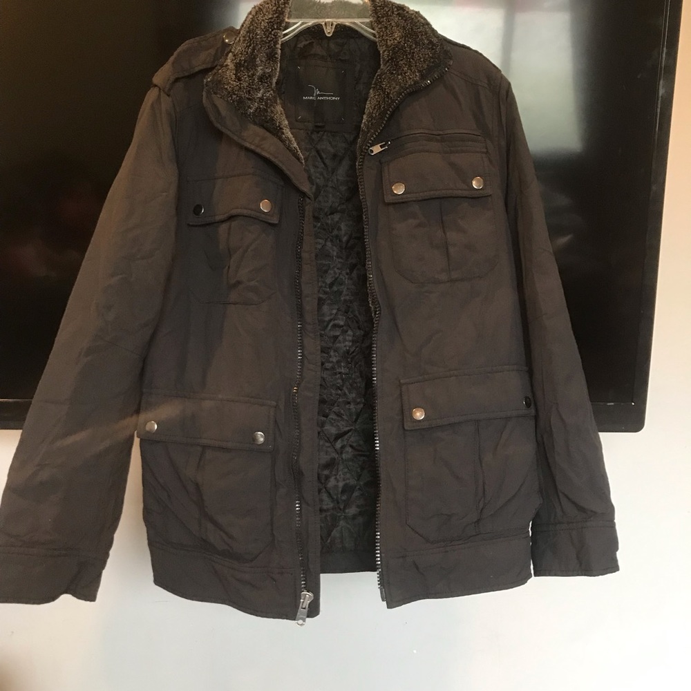 {{Marc Anthony}} men size S black fur coat
